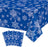 Christmas Snowflake Tablecloth, Pack of 4, Blue Snowflake Printed Tablecloth for Winter Theme Party, Christmas Holiday Decorations, 130 x 220 cm