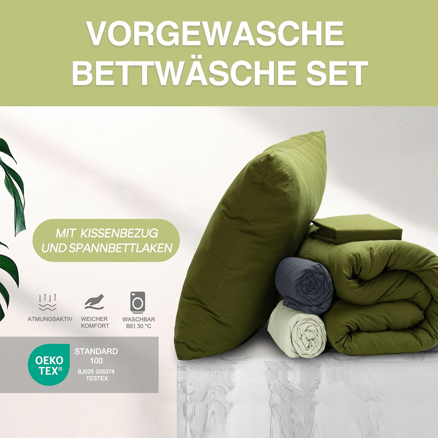 Set lenjerie de pat 5 piese din microfibra, 2 huse pilota 135 x 200 cm, cearsaf cu elastic 180 x 200 cm, gri inchis