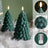 Set 2 lumanari LED, forma brad de Craciun, cu telecomanda si timer, verde