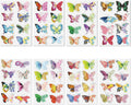 Set 64 stickere fluturi acuarela, detasabile, PVC, multicolor