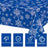 Christmas Snowflake Tablecloth, Pack of 4, Blue Snowflake Printed Tablecloth for Winter Theme Party, Christmas Holiday Decorations, 130 x 220 cm