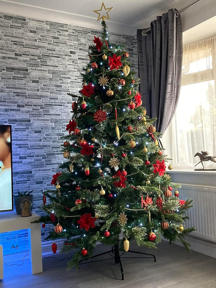 Ghirlanda cu margele, 10 m, perle artificiale 8 mm, pentru brad si decoratiuni