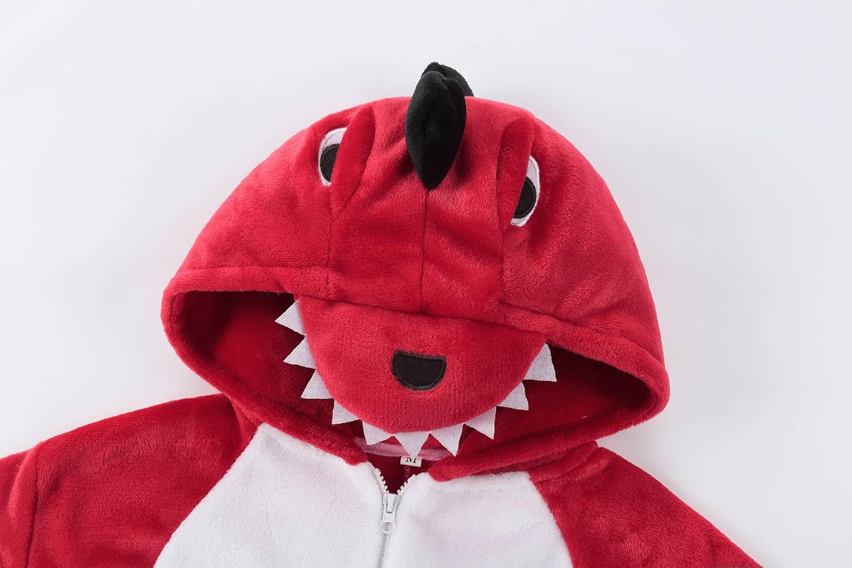 Kids Pyjamas - Soft Dinosaur Hooded Costume for Boys and Girls (2-12 Years) | Perfect for Carnival, Sleep Parties and Carnival