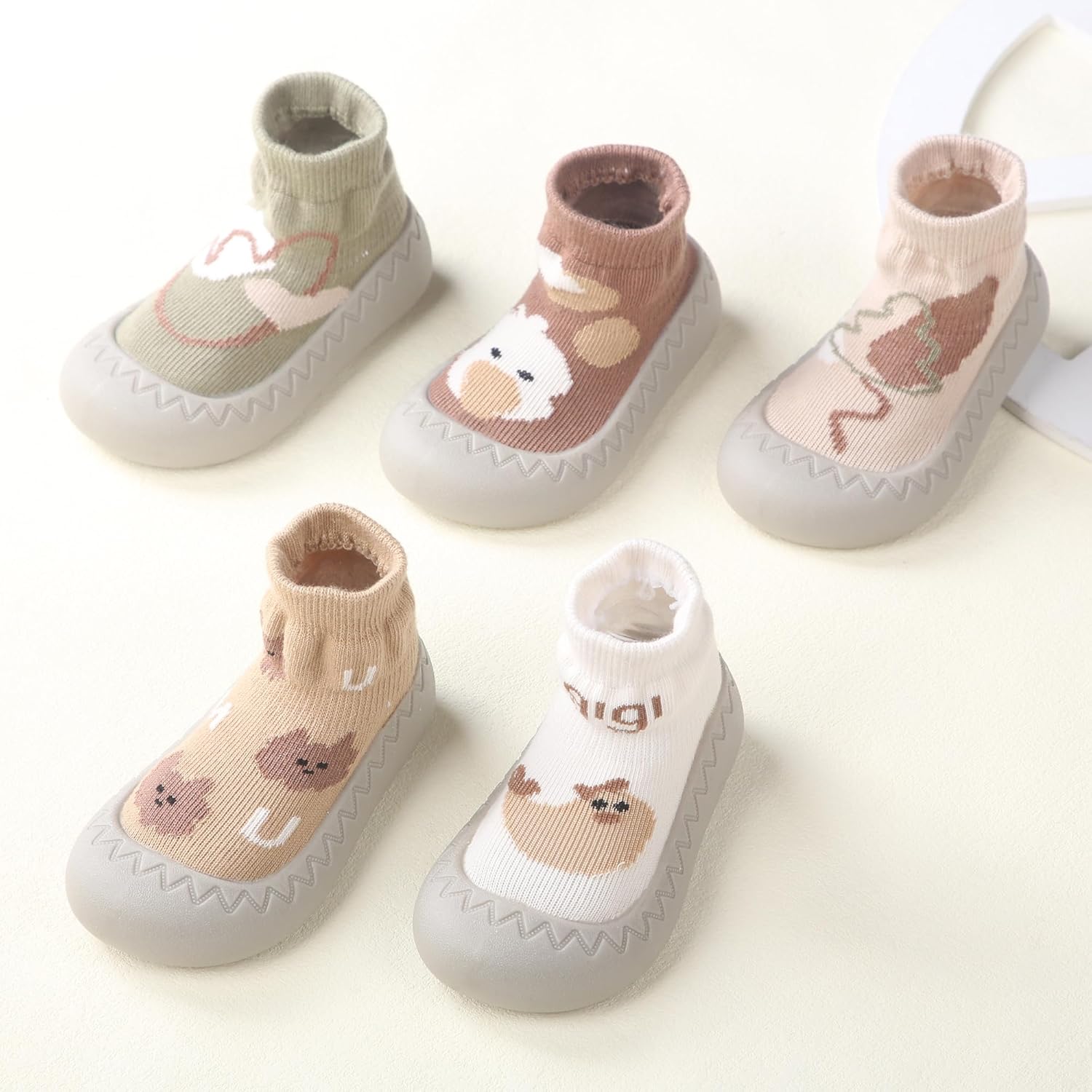 Pantofi tip șosetă pentru bebeluși, talpă moale din cauciuc, antiderapanți și respirabili, slip-on, unisex
