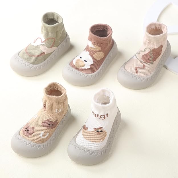 Pantofi tip șosetă pentru bebeluși, talpă moale din cauciuc, antiderapanți și respirabili, slip-on, unisex, 24-30 luni