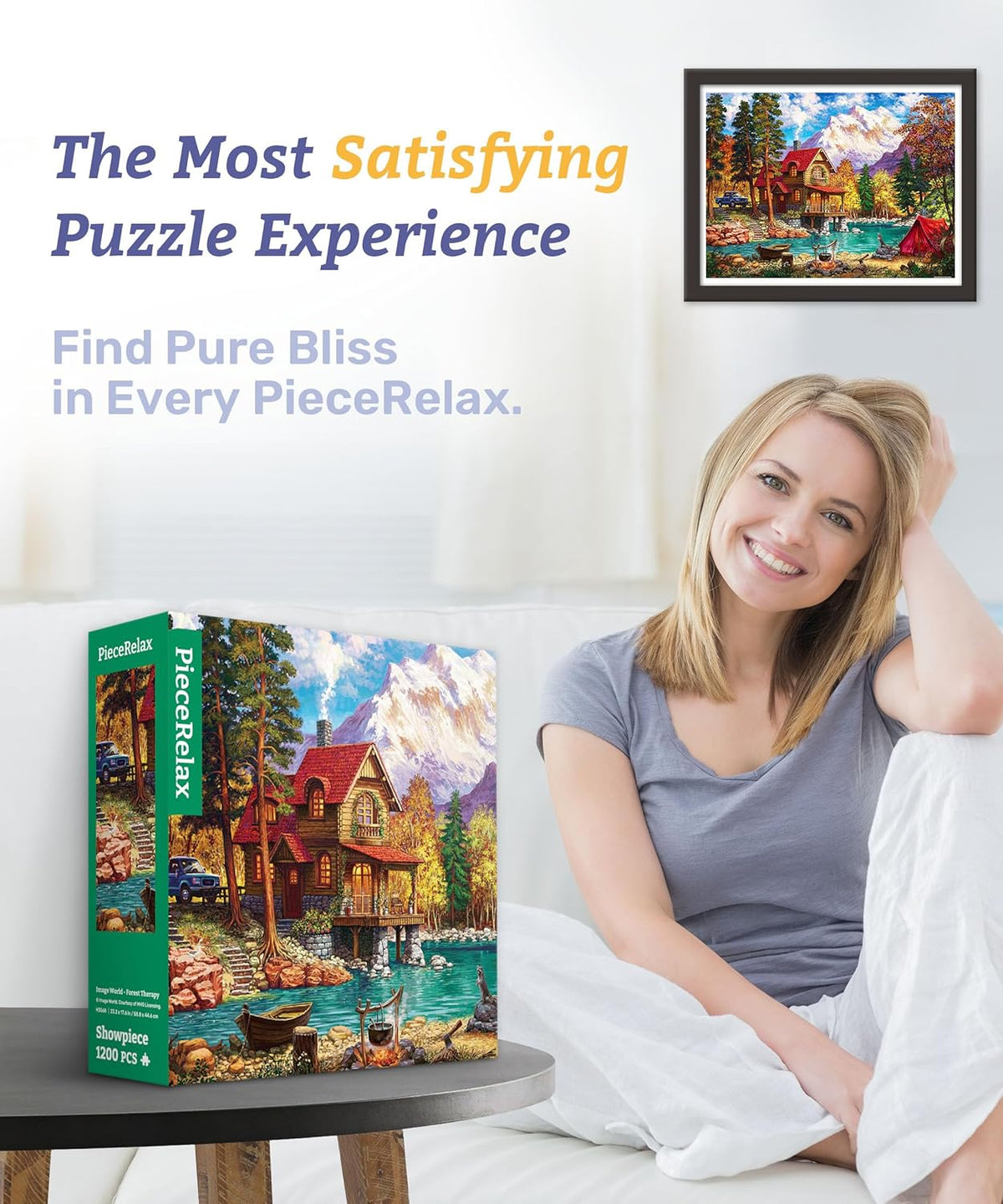 Puzzle 1200 piese pentru adulți și copii 14+, model Forest Therapy, 58,8 x 44,6 cm