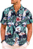 Meilicloth Men's Hawaiian Shirt Short Sleeve Funky Casual Button Down Beach Hawaiian-Print Black Flamingo, A Black Flamingo, M