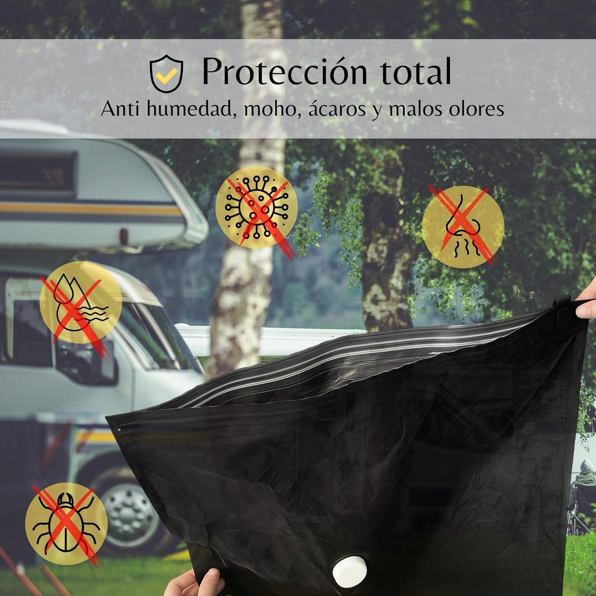 Set 6 saci de vidare pentru haine, 2S 2M 2L, cu pompa manuala si etichete