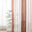 Set 2 perdele voal cu inele, semitransparente, dungi maro/alb, 140 x 160 cm
