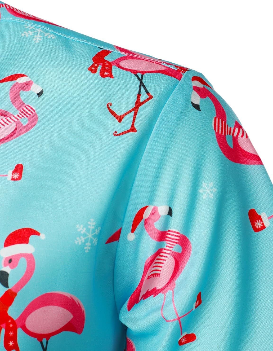 JOGAL Men's Christmas Shirt Funky Short Sleeve Christmas Hawaiian Shirt Button Down Santa Print Casual Shirt
