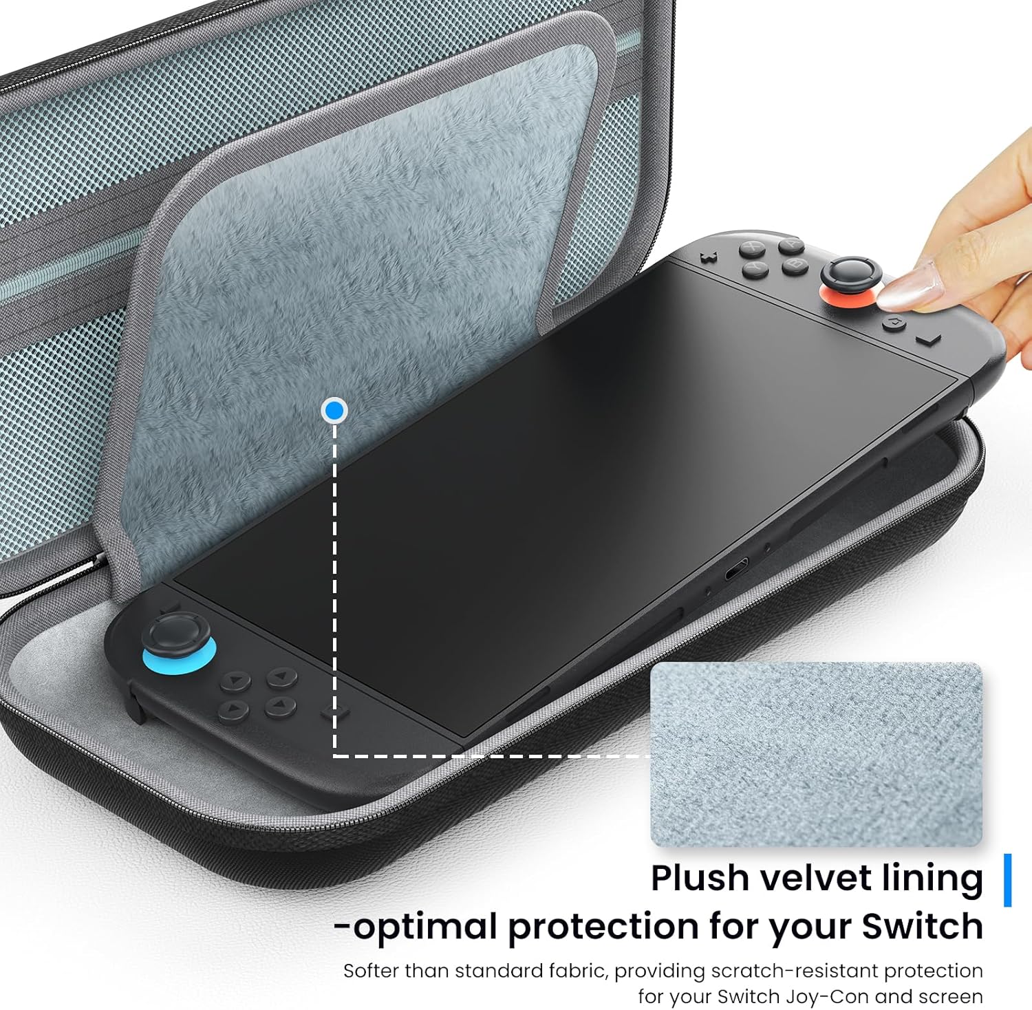 Husă de transport pentru consolă, compatibilă cu Nintendo Switch 2, 10 sloturi pentru jocuri, carcasă rigidă, negru