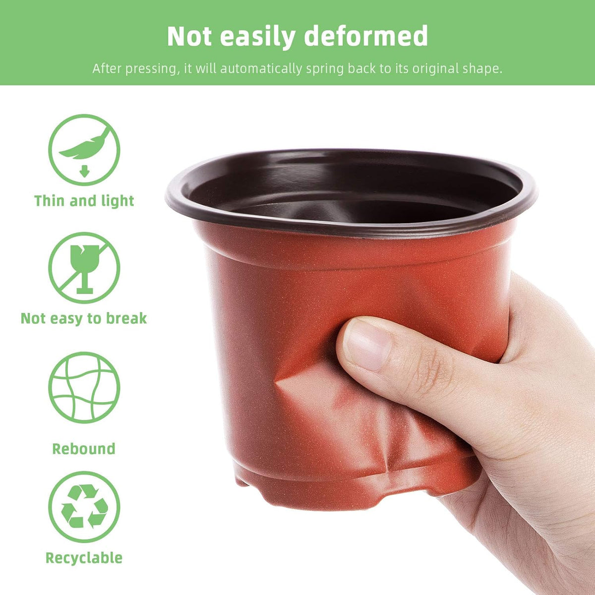 Set 50 ghivece pentru rasaduri cu dom reglabil, diametru 10 cm, orificii drenaj, 50 etichete