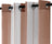 Set 2 perdele voal cu inele, semitransparente, dungi maro/alb, 140 x 160 cm