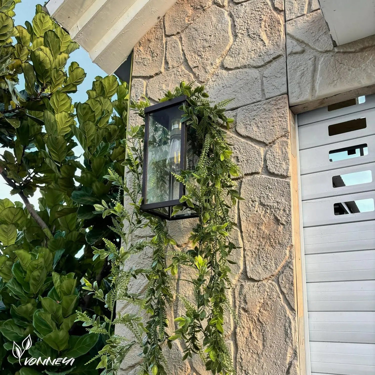 Set 6 ghirlande artificiale cu frunze de iederă, 1,7 m fiecare, din plastic, pentru decor balcon și perete, verde