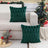 Set 2 fete de perna decorative, 50 x 50 cm, blana sintetica pufoasa fata-verso, model brad de Craciun, verde
