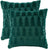 Set 2 fete de perna decorative, 50 x 50 cm, blana sintetica pufoasa fata-verso, model brad de Craciun, verde