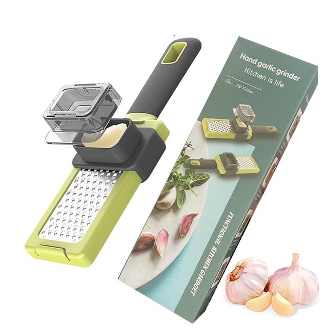 Răzătoare manuală pentru usturoi, inox si plastic alimentar, lavabilă